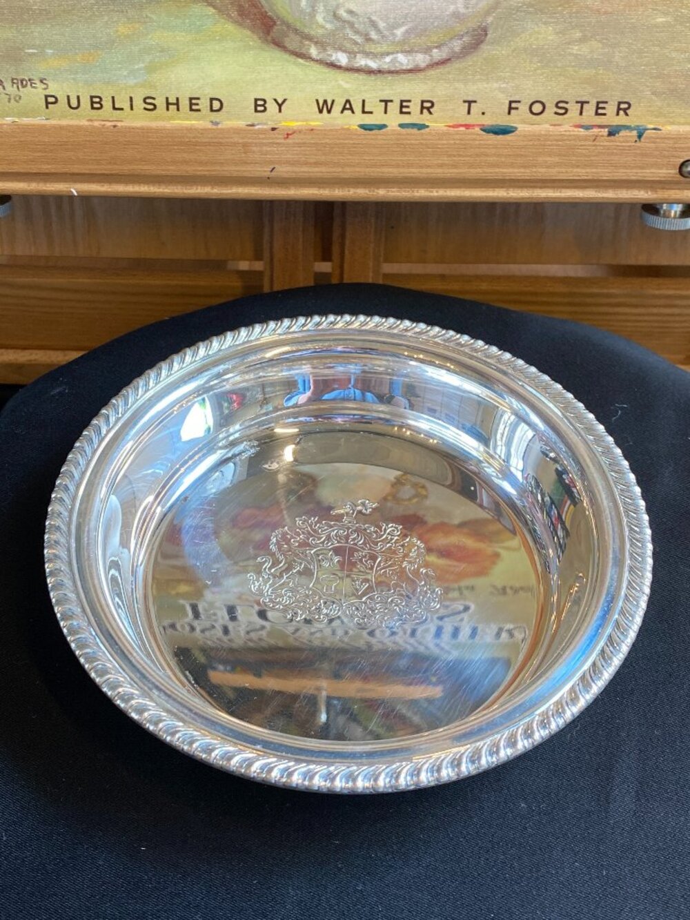 Vintage Webster & Wilcox International Silver Co Ashley Pattern 76 Monogram Bowl